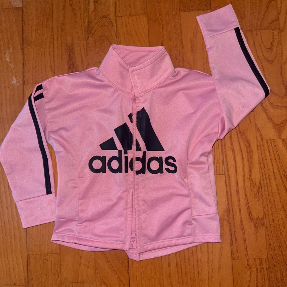 Adidas PINK TRACK JACKET, Size 2T - Zip Up w/Pockets
